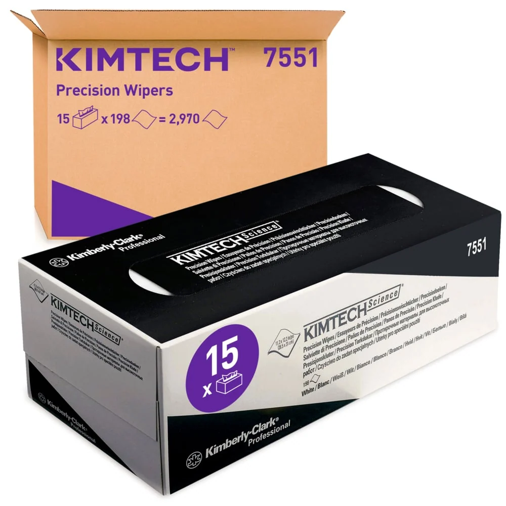 KimTech® Science precision towels - pluck box / white / large - 15 cartons x 196 sheets | Cardboard (15 boxes)