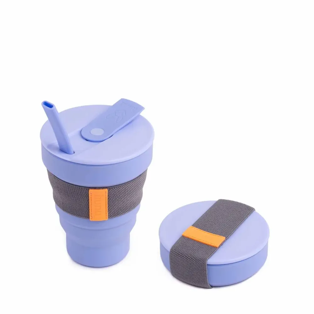Mugg Återanvändbar/Fällbar. 16oz, lavendelblå