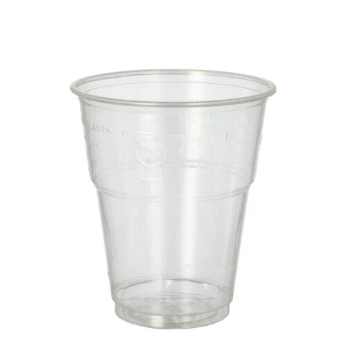 PAPSTAR 25 cold drink cups, PLA "Pure" crystal průhledný foam edge