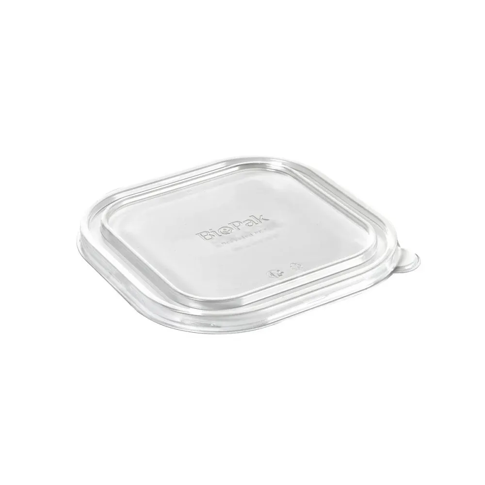rPET Deckel BRICK LARGE 1200 ml Transparent rPET 175x175x15 | Packung (40 Stück)
