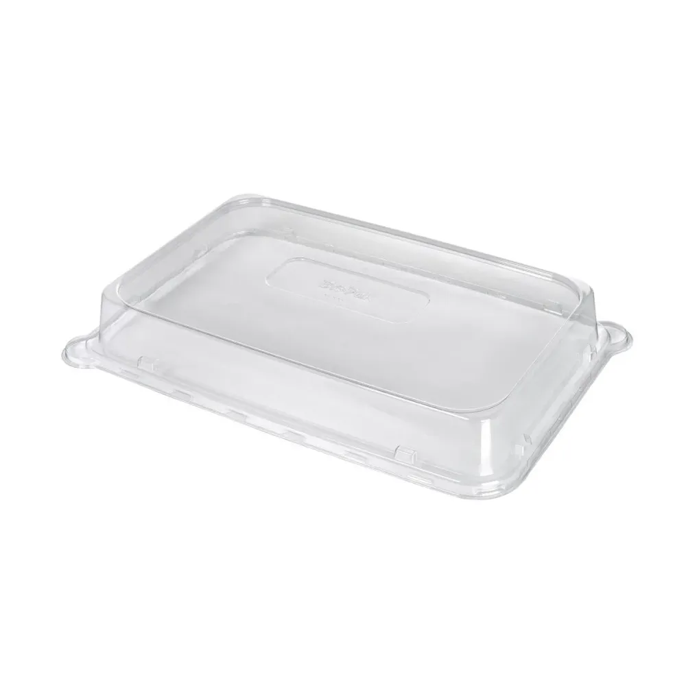 RPET lid serving plate Key Transparent RPET 493x324x65 | Pack (45 pieces)