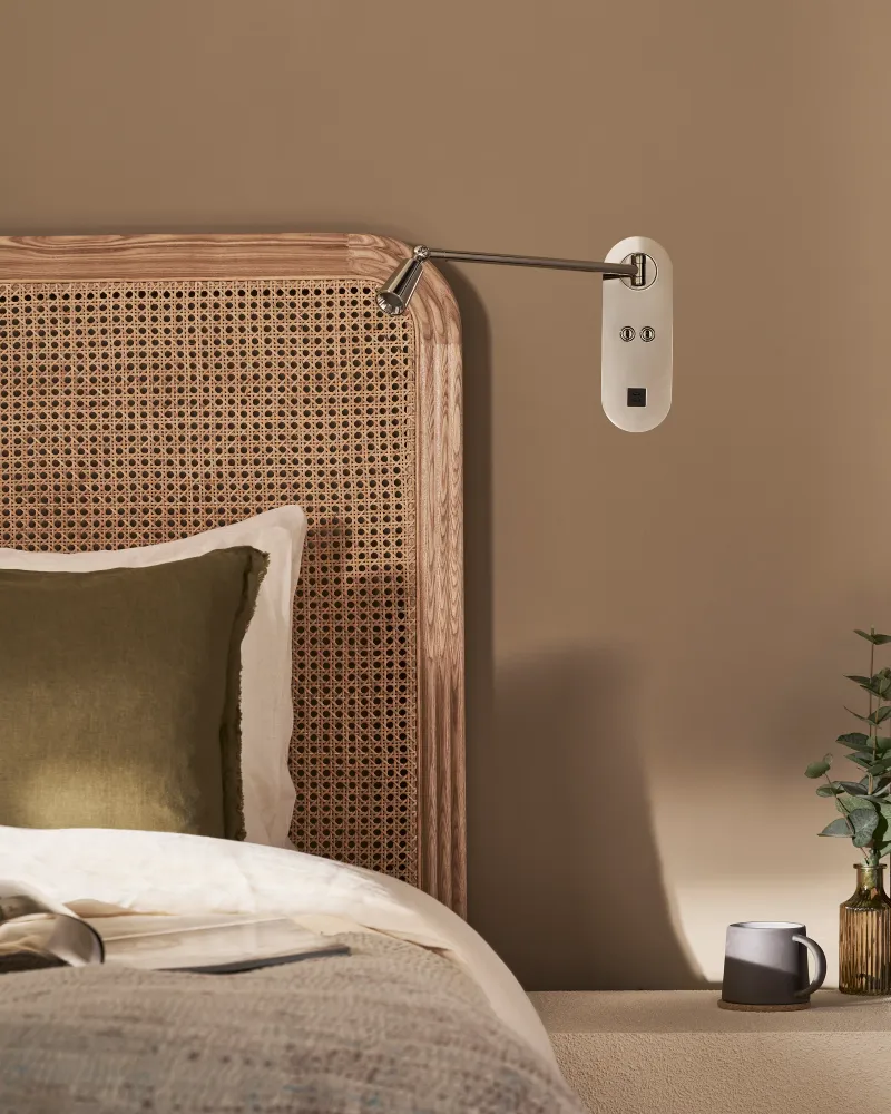 Sloane 2G čtecí lampa s přepínačem USB-C - Leštěný nikl