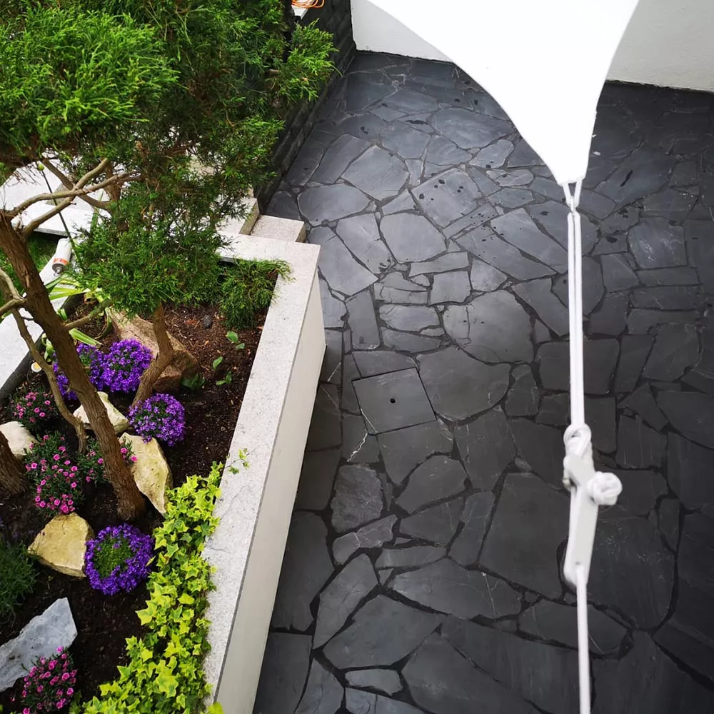 50 m² polygonální desky šedý břidlicový 2-4 cm za 51 €/m² doprava zdarma