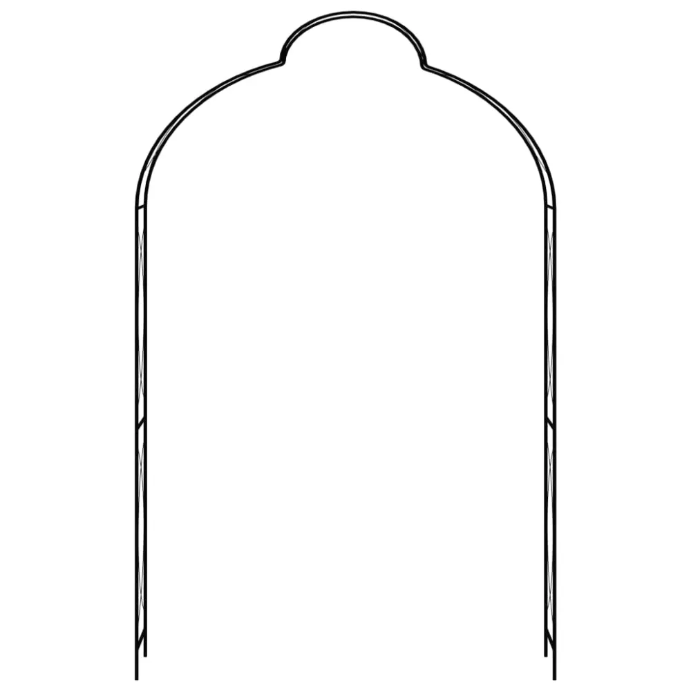 Zahradní oblouk černý 150 x 34 x 240 cm železný
