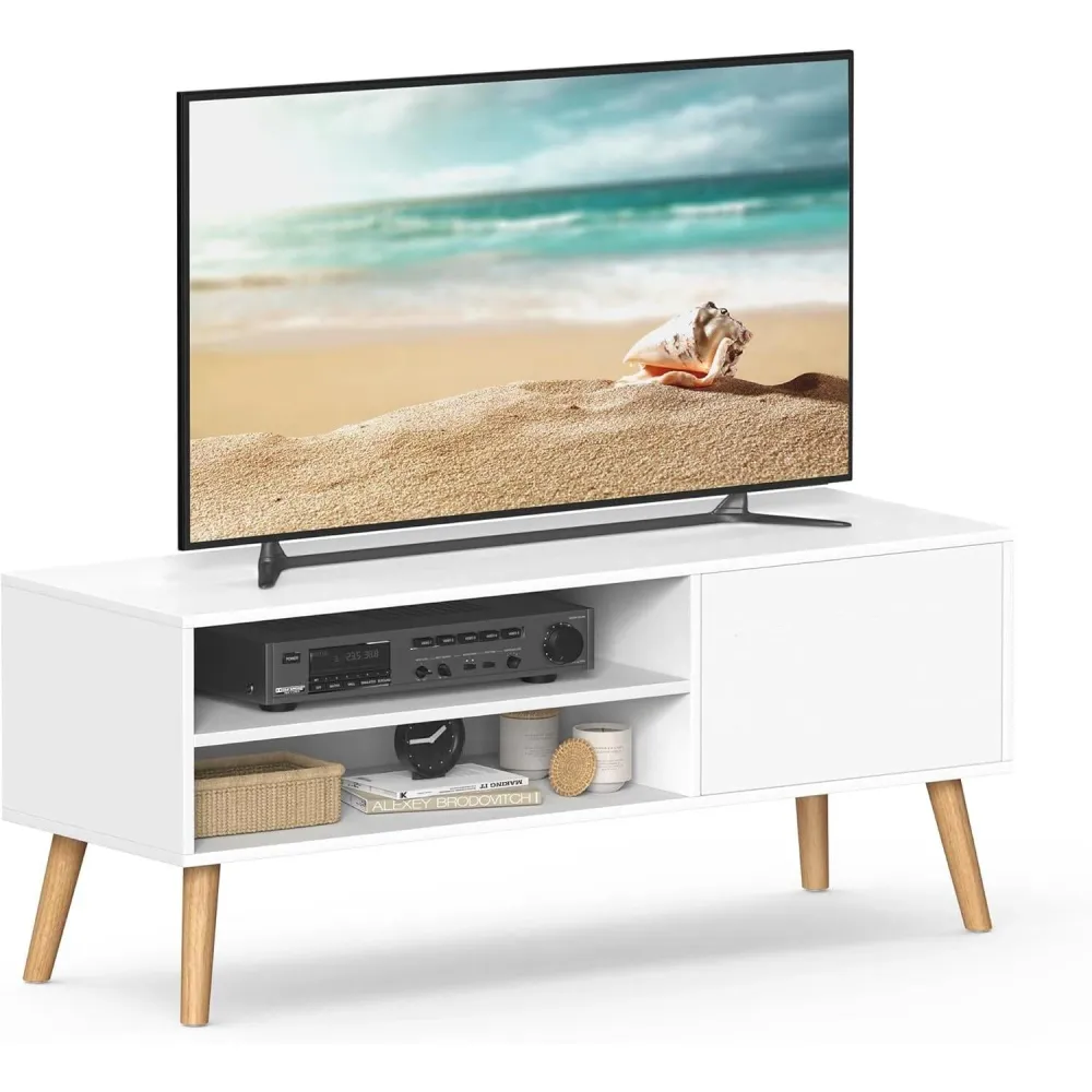 TV stolek, 120 cm široká TV skříň, bílá