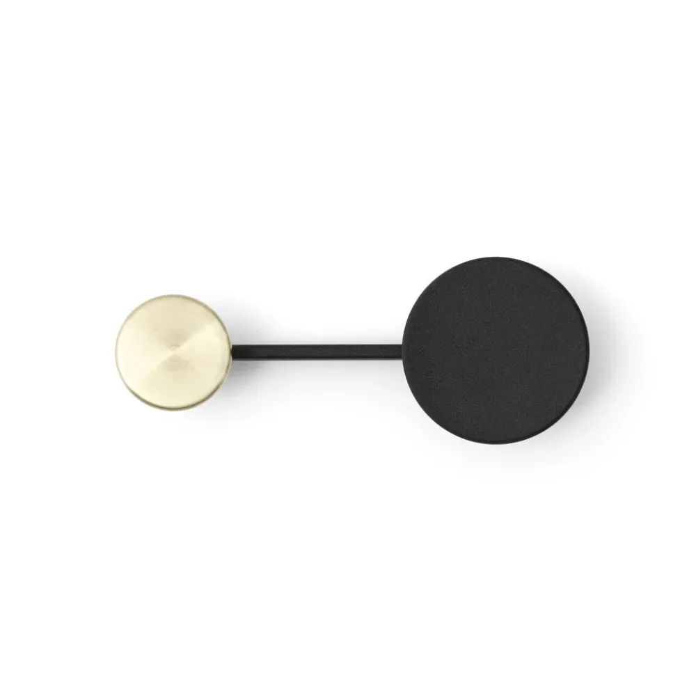 Nástěnný věšák Afteroom Small, Black/Brass